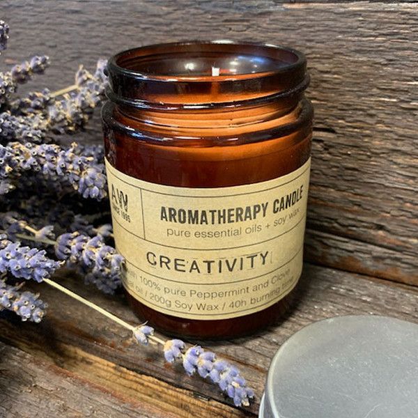 Aromaterapinė sojų vaško žvakė 200g - Creativity